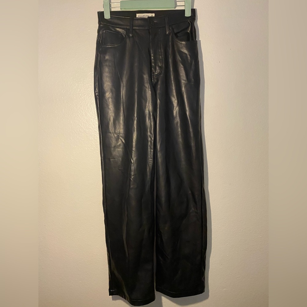Abercrombie & Fitch Black Leather Pants curve love